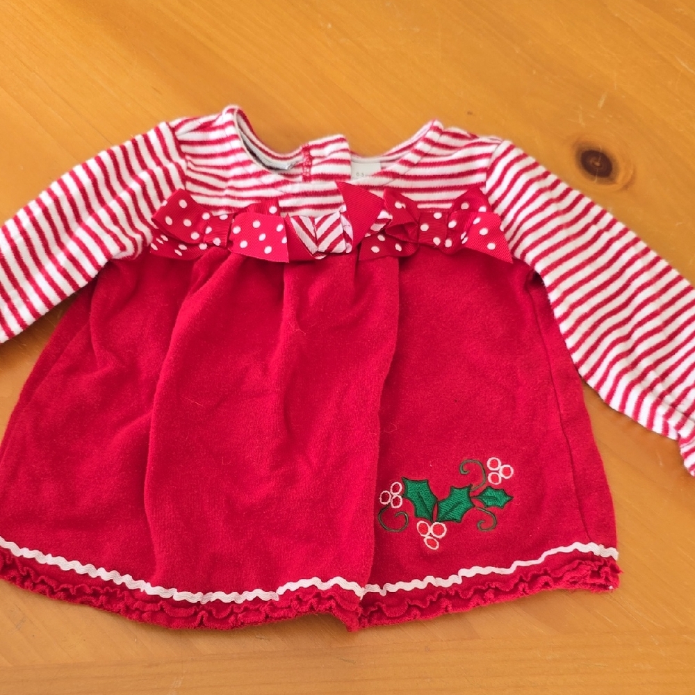 Red Striped Baby Dress with Bow